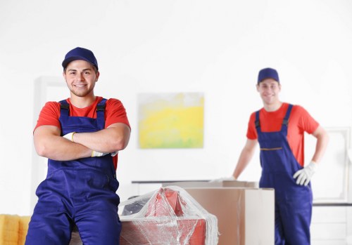 Commercial moving team planning a business relocation in Stockwell