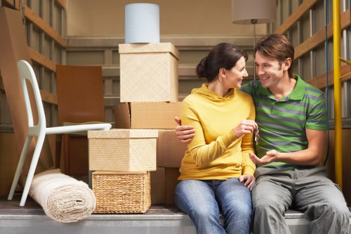 Packing boxes and preparing items for a Stockwell house move